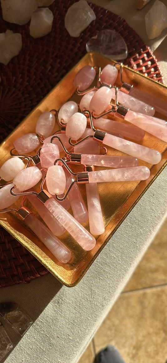 Mini Rose Quartz/Rose Gold Roller.